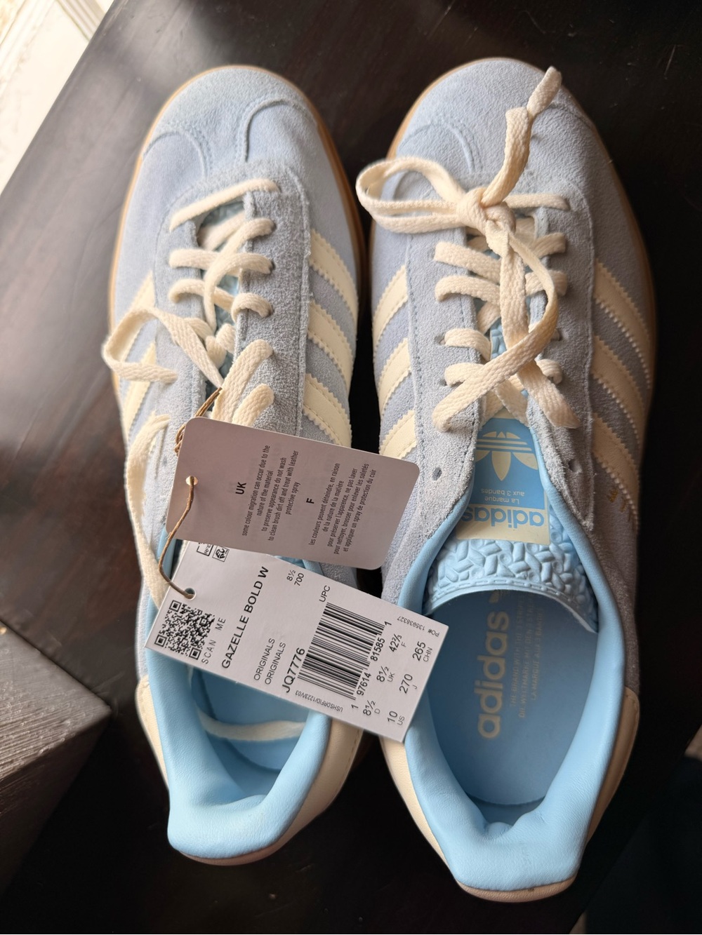 Adidas Light Blue Gazelle Bold Clear Sky NWT - Picture 2 of 5